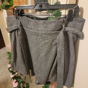 Plaid sweater mini skirt